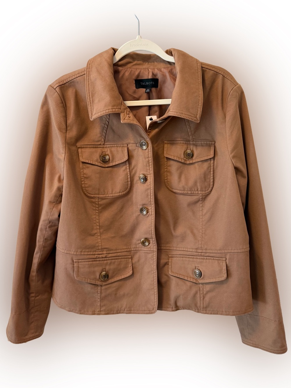 NWT Talbots Twill Jacket in Camel Brown, Size 16 - Picture 4 of 8